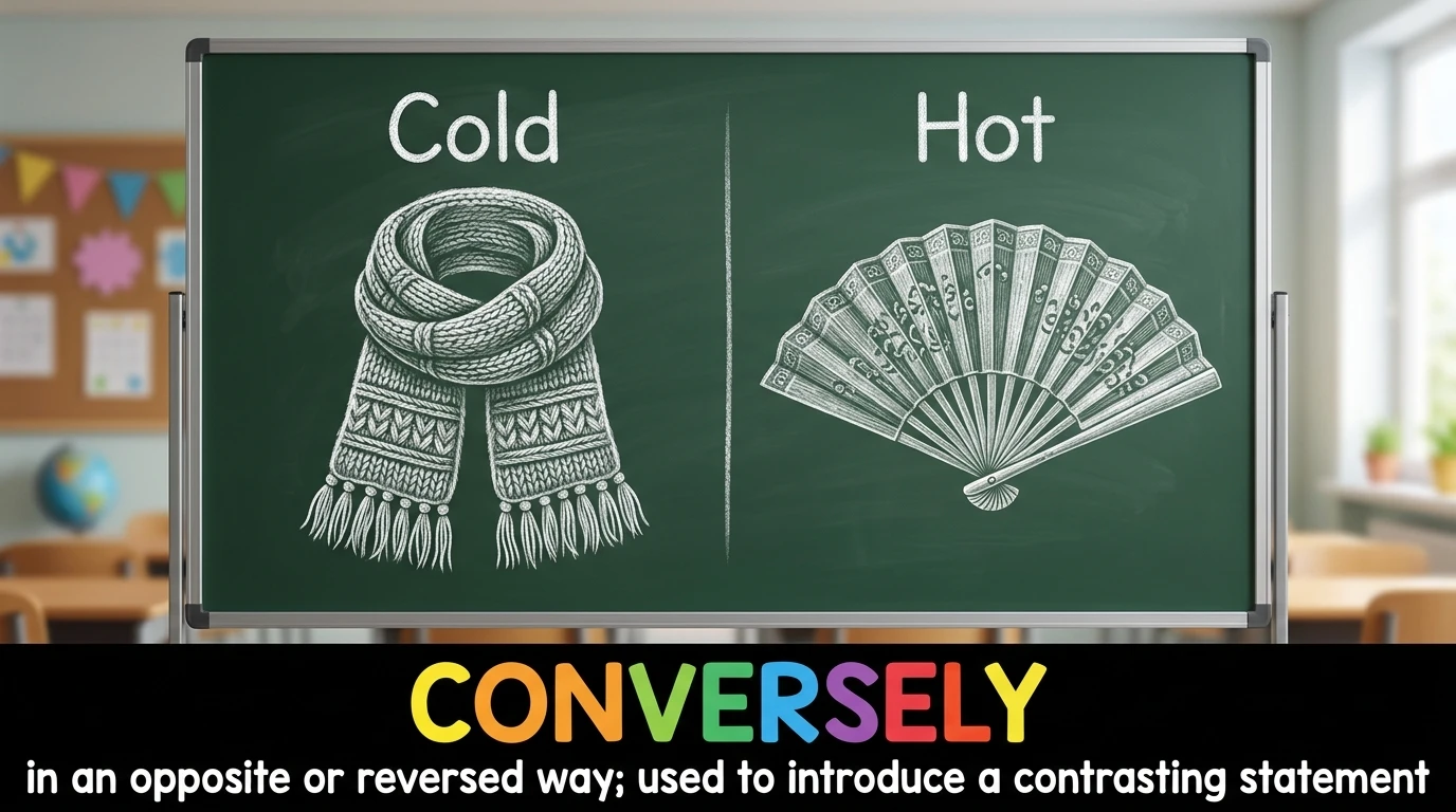 English Illustration for conversely